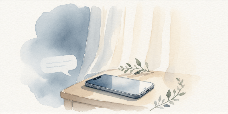Morning after drunk text illustration showing regret and the need for a calm reset