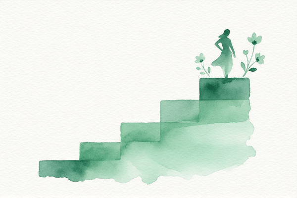 Visual healing timeline showing gradual emotional recovery progression