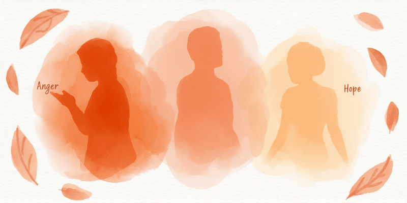 Emotional trigger types visualization showing anger loneliness and hope as distinct colored zones